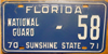 Florida National Guard License Plate
