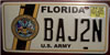 Florida U.S. Army License Plate
