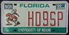 Florida University of Miami License Plate