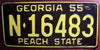 Georgia 1955 License Plate