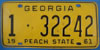 Georgia 1961 License Plate