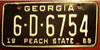 Georgia 1969 passenger License Plate