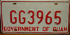 Guam old style government License Plate