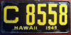 Hawaii 1949 License Plate