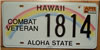 Hawaii Combat Veteran License Plate