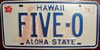 Hawaii Vanity Five-0 License Plate