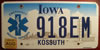 Iowa Ermergency Medical Services EMS License Plate