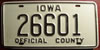Iowa Official County License Plate
