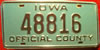 Iowa Official County License Plate