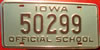 Iowa Official School Blue License Plate