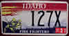 Idaho Firefighters License Plate