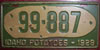 Idaho 1928 Potato License Plate