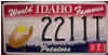 Idaho World Famous Potatoes License Plate