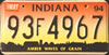 Indiana Amber Waves of Grain License Plate