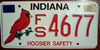 Indiana Cardinal Hoosier Safety  License Plate