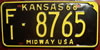 Kansas 1968 Passenger Car License Plate