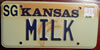 Kansas Vanity MILK License Plate
