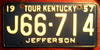 Kentucky 1957 License Plate