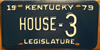 Kentucky House of Representatives Legislature License Plate