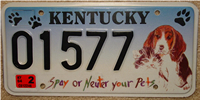Kentucky Spay or Neuter Your Pets License Plate