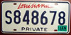 Louisiana Private License Plate