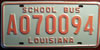 Louisiana School Bus License Plate