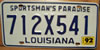 Louisiana 1992 passenger car License Plate