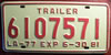 Louisiana Trailer Red License Plate