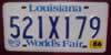 Louisiana World's Fair License Plate