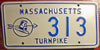 Massachusetts Turnpike License Plate
