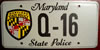 Maryland State Police License Plate