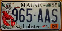 Maine Lobster Specialty License Plate