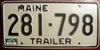 Maine Trailer License Plate