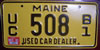 Maine Used Car Dealer License Plate