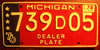 Michigan Bicentennial Dealer License Plate
