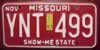 Missouri Red Show-Me State License Plate