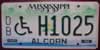 Mississippi Alcorn Handicap License Plate