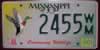 Mississippi Conserving Wildlife Mallard License Plate