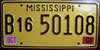 Mississippi Pickup License Plate