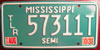 Mississippi Semi Trailer License Plate