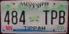 Mississippi Tippah License Plate