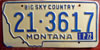 Montana 1972 License Plate
