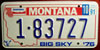 Montana Bicentennial License Plate