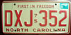 North Carolina First In Freedom License Plate