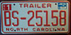 North Carolina Trailer License Plate
