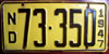 North Dakota 1947 License Plate