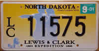 North Dakota Lewis & Clark License Plate