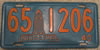 Nebraska 1940 License Plate