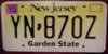 New Jersey Garden State License Plate