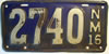 New Mexico 1916 License Plate